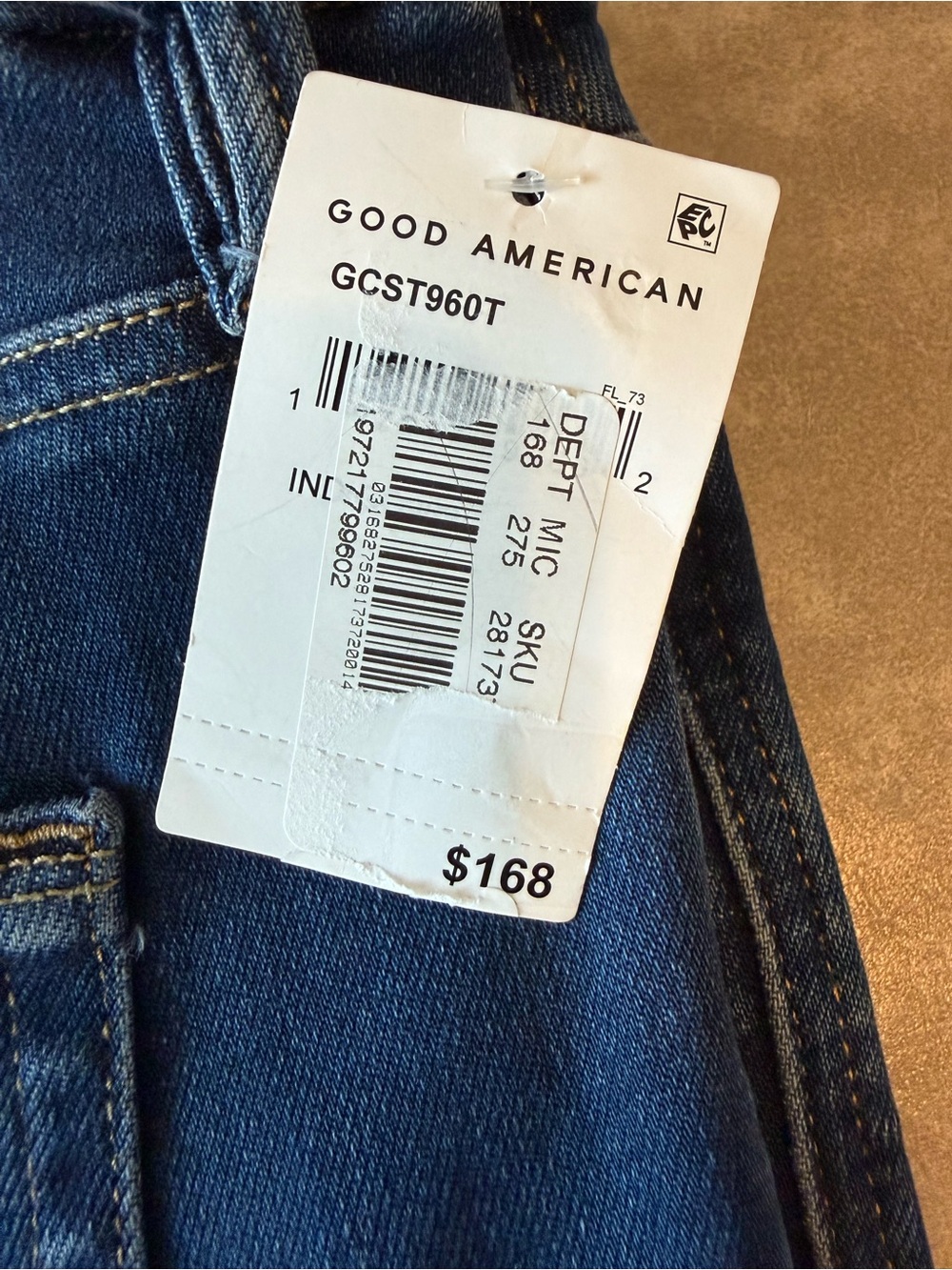 Good American Good Curve Straight Jeans Size 14/32 NWT High Rise Indigo - Picture 4 of 10